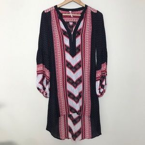 Free People Long Sleeve High Low Tunic Dress Mini Dress Lightweight Size Small